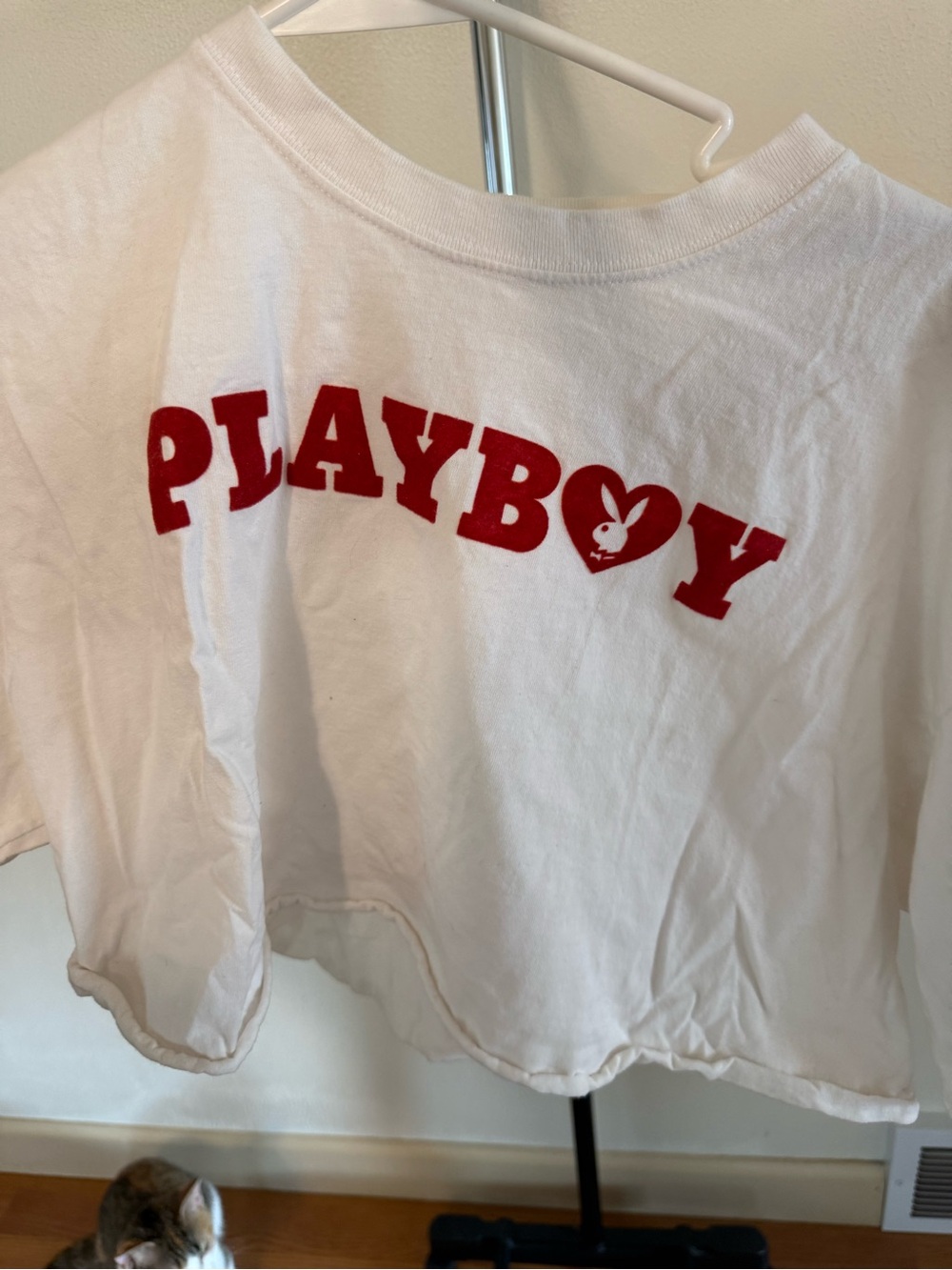 PLAYBOY White Tee with Red Arch Logo
